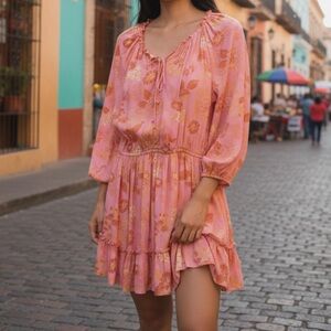 Z Supply Montecito Floral Dress In Sunkist Floral. Size Large GUC